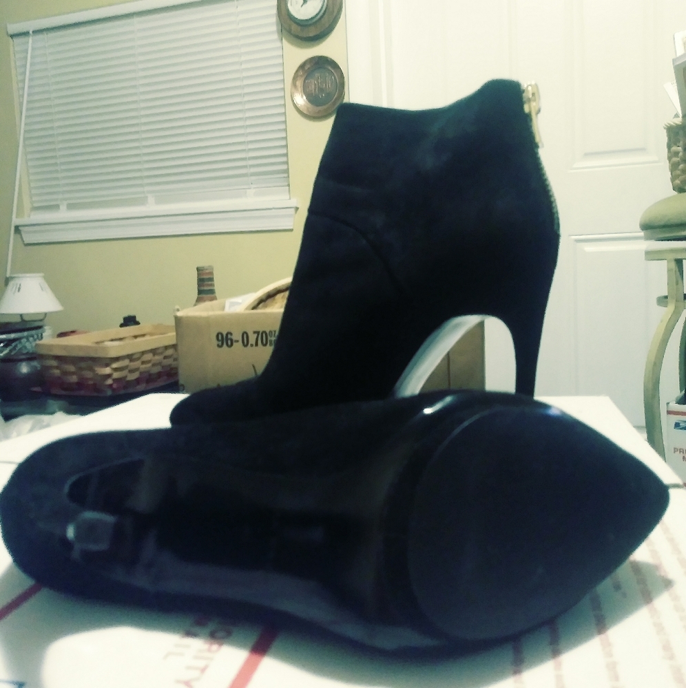 ZARA WOMAN BLACK SUEDE SHOES 👠 SIZE 10 LADY,A FABULOUS GIFTING.🎁 - Picture 6 of 8